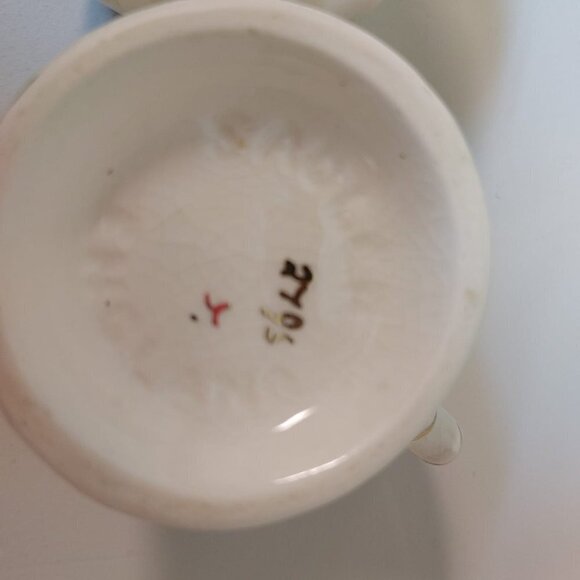 1970's Sadler Cream & Sugar Set, Sweet Rose Tea Time With Gold Trim, Porcelain - Picture 5 of 6